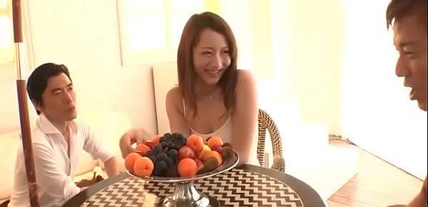  Reon Otowa uses her tight pussy and mouth on two cocks - More at Javhd.net